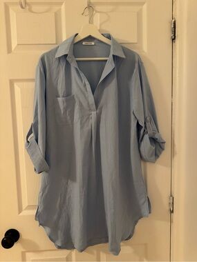 Swim cover tunic soft blue